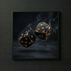 Wandbild Schwarz Gold | Würfel Kunst & Casino Motive | LAFFARTS Digital Download