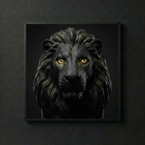 THE LION KING | Wandbild Löwe Schwarz Gold | Motivation & Führung | Digital Download