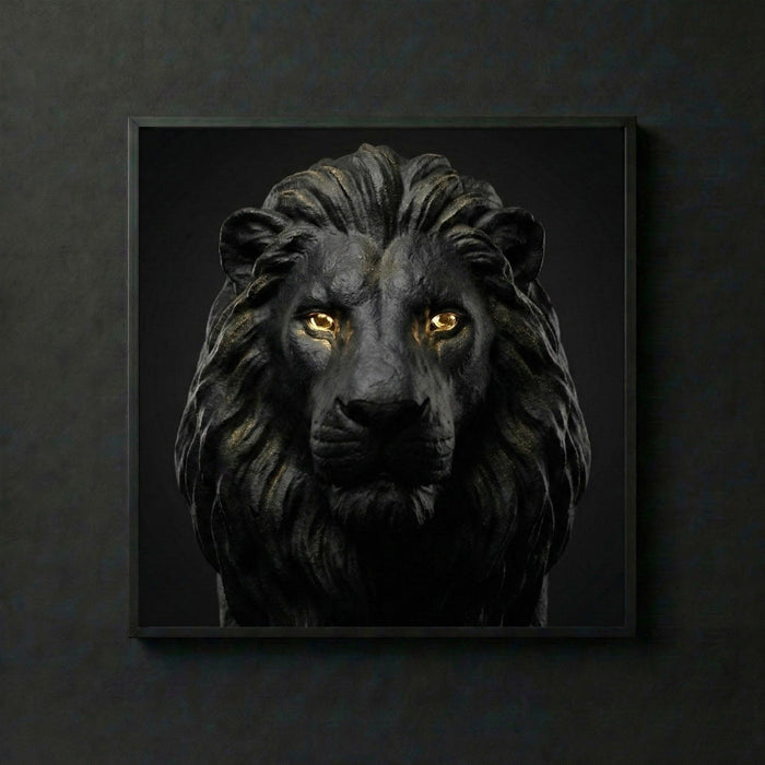THE LION KING | Wandbild Löwe Schwarz Gold | Motivation & Führung | Digital Download