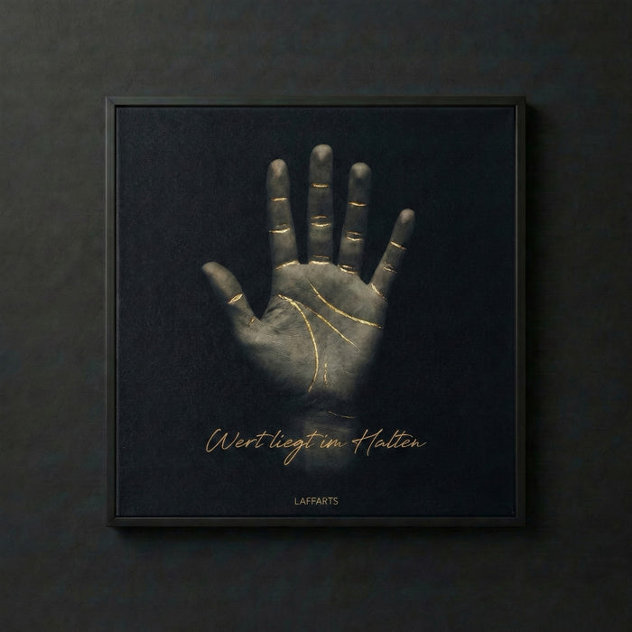 Leinwandkunst "Wert liegt im Halten"| Zeitloses Statement mit Goldenen Details X LAFFARTS