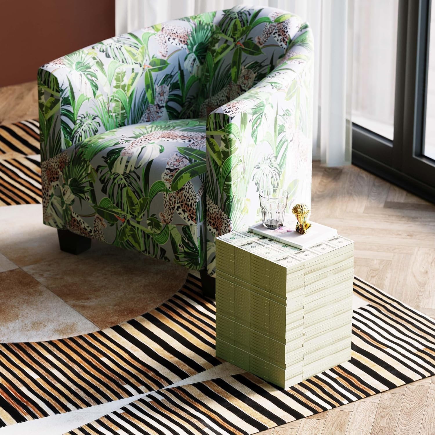 Dollar Hocker 37 x 30 x 26 cm | Money Statement für Office & Lounge
