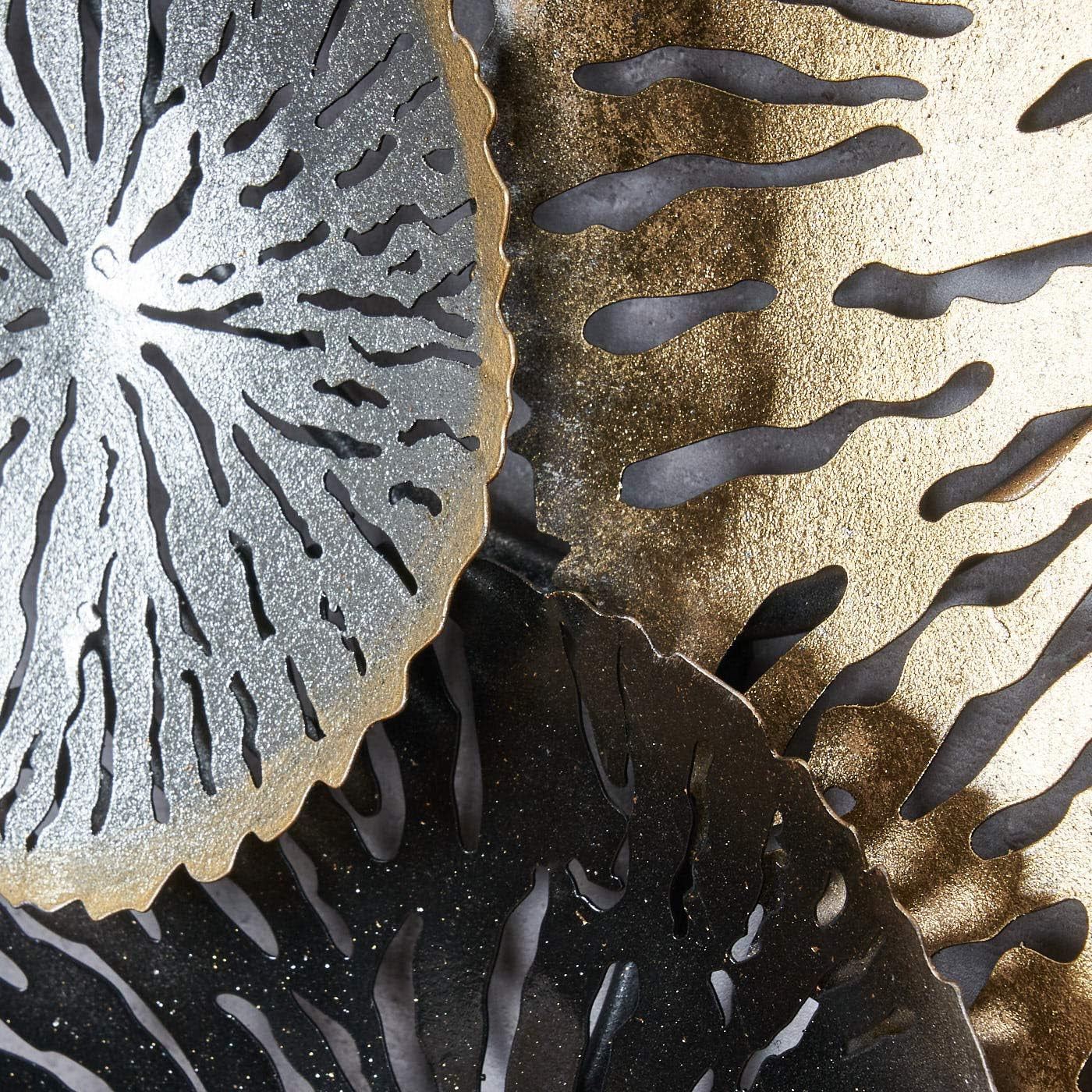 Rings Gold Metallbild 3D Wandkunst 115 x 56 cm