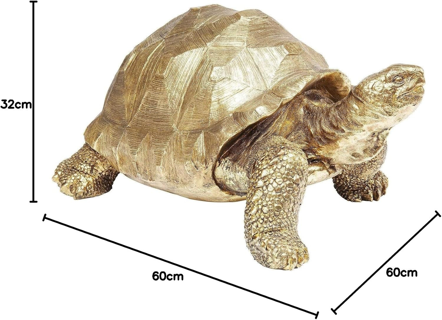 Turtle Gold - Große Schildkröten-Skulptur 60 cm