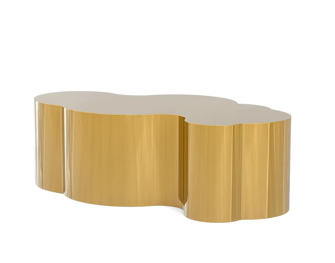 High Quality Luxury Gold Stainless Steel Coffee Table Unique Shape Center Side Table for Home Hotel Living Room Furniture