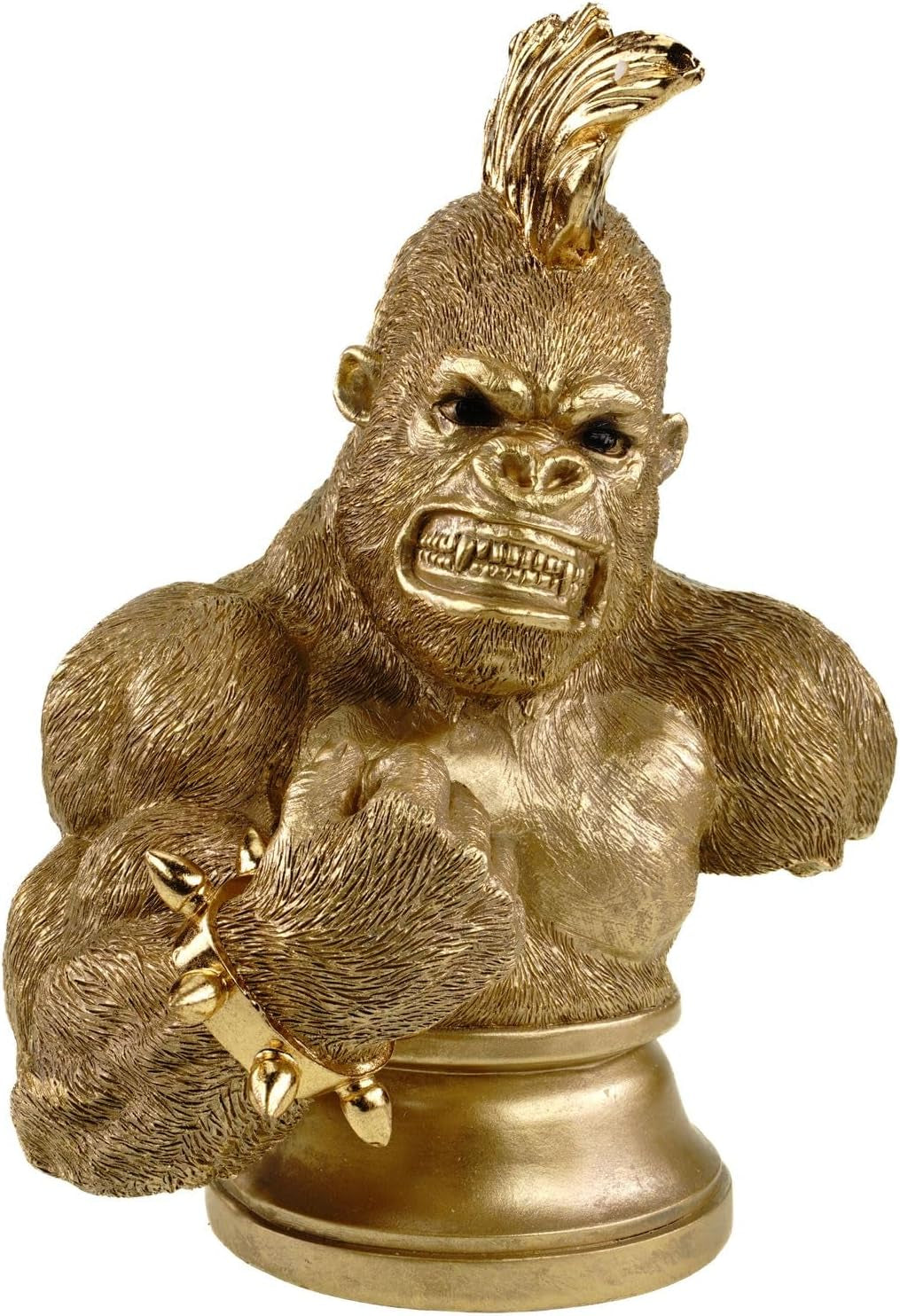 Gold Gorilla Bust 30 x 23 x 17 cm | XXL Tier-Skulptur