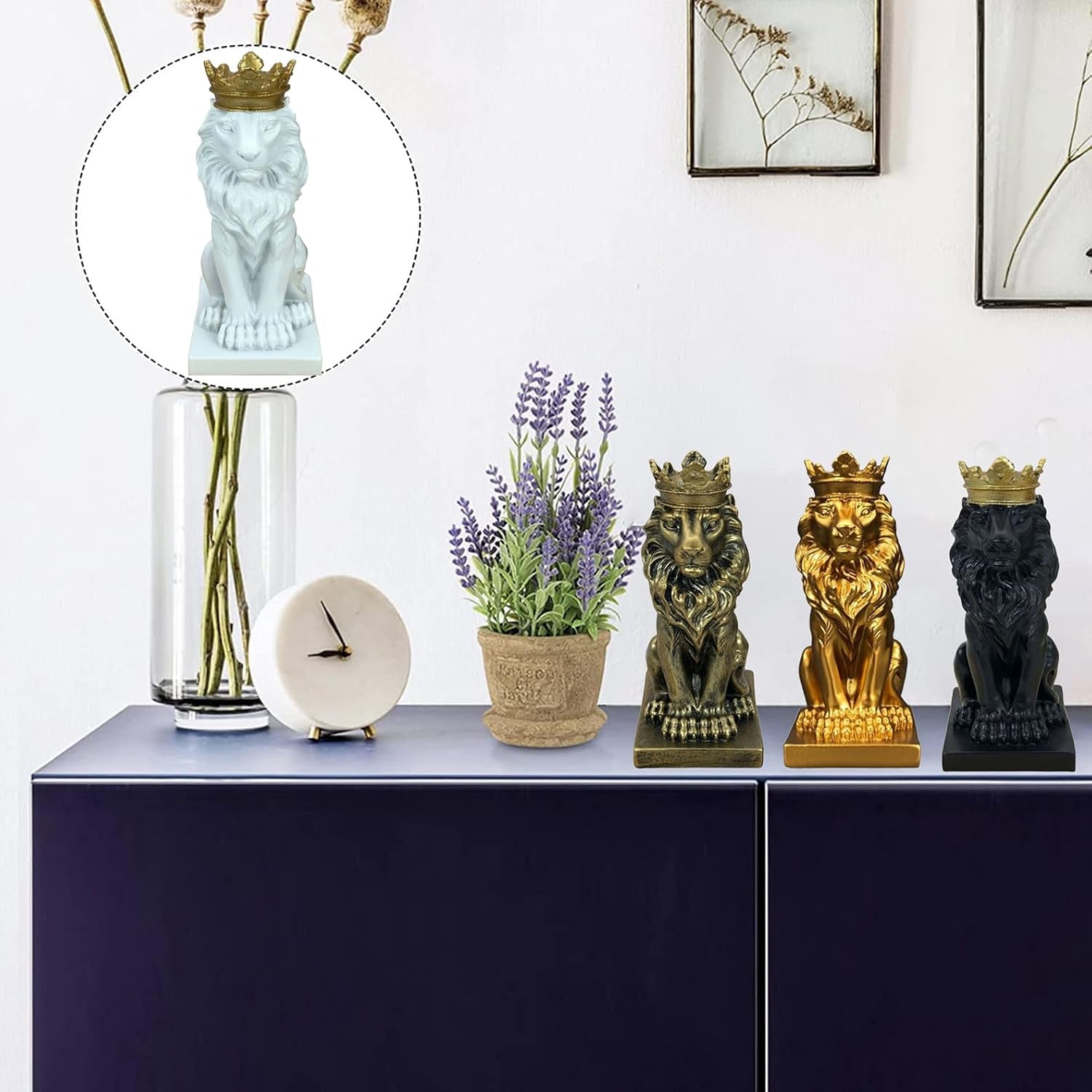 Mini Lion Gold | Löwenfigur mit Krone