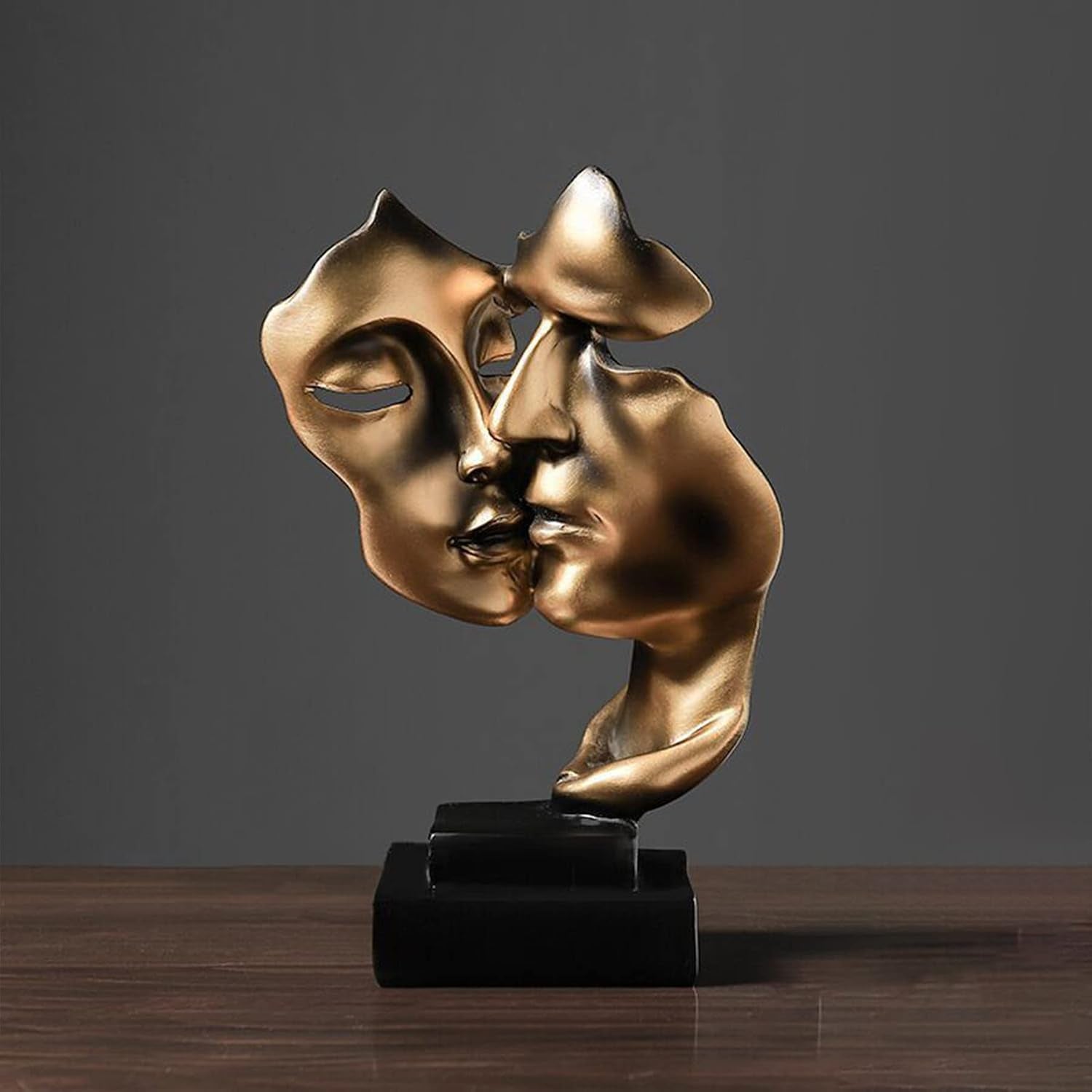 Skulptur Deko, Deko Wohnzimmer Modern Harz Skulptur Stabile Platzierung Geeignet Für Die Dekoration Von Wohnzimmer, Bar, Zimmer, Büro (Gold)