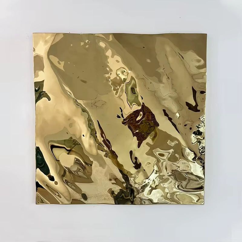 Modern Luxury Home Decor Handmade Metal Wall Sculpture Chrome Abstract 3D Wall Hanging Art Artwork Hotel Lobby Gold Metal Art
