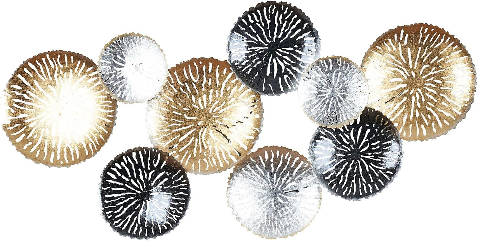 Rings Gold Metallbild 3D Wandkunst 115 x 56 cm