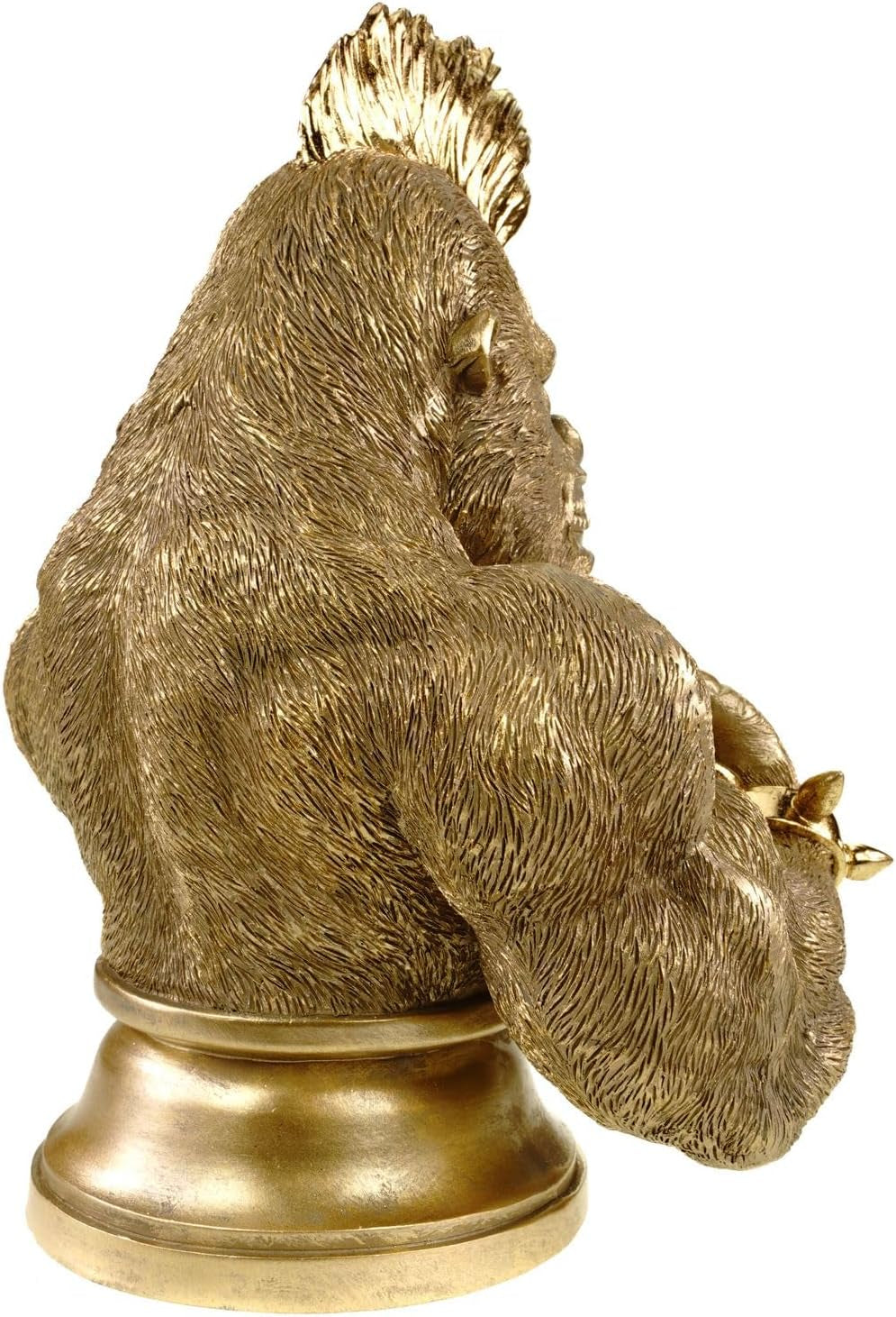 Gold Gorilla Bust 30 x 23 x 17 cm | XXL Tier-Skulptur