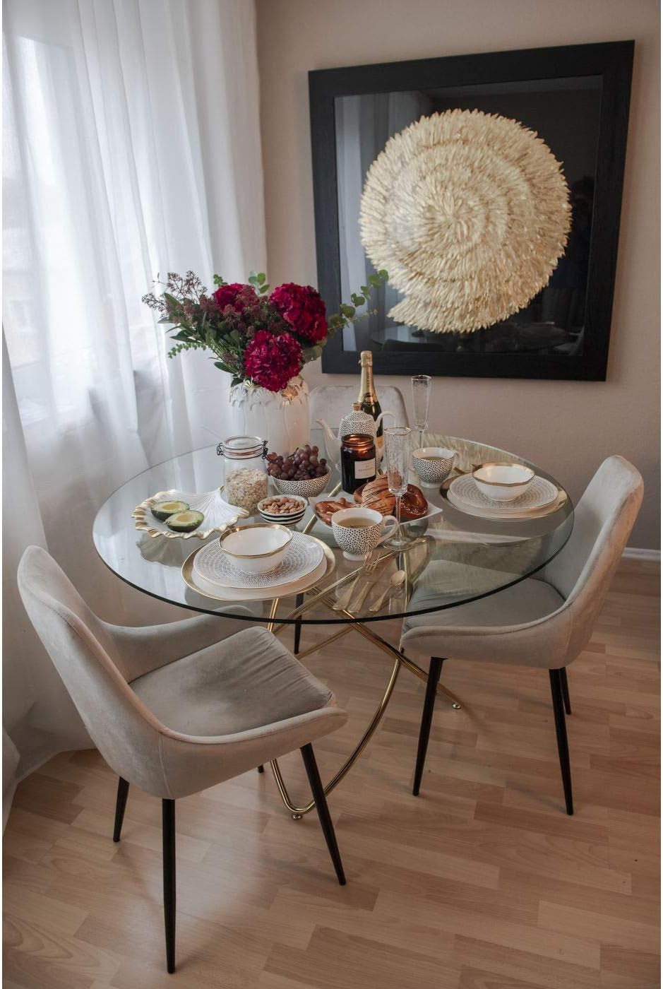 Kare Design Deko Rahmen Golden Snail Gold, Wanddeko, Wandbild, 3D Bild, Dekobild, Glasbild, Modern, Wohnzimmer, Schlafzimmer, Flur, 120X120X5Cm