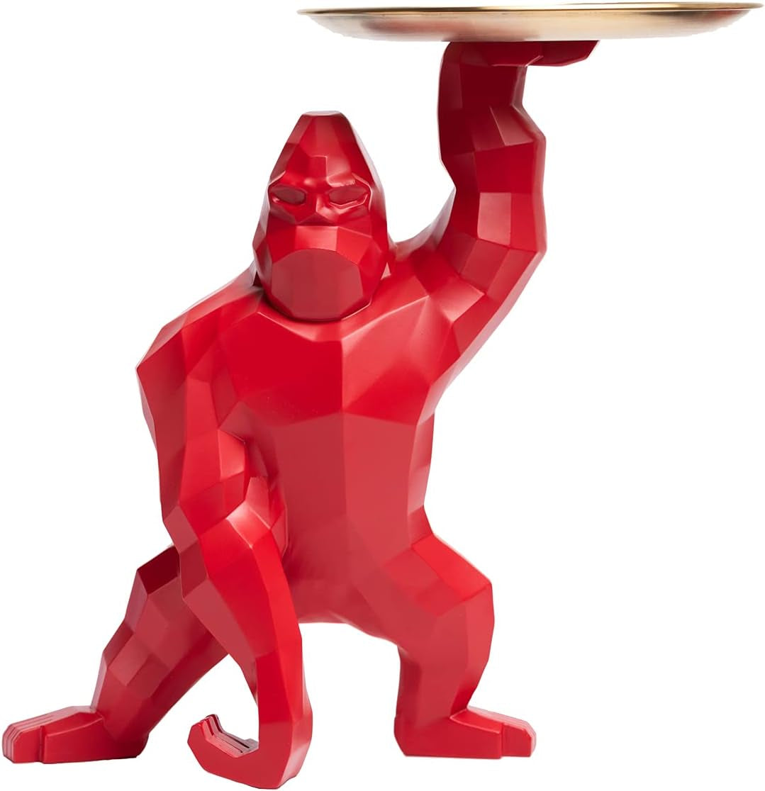 Gorilla Tray Red-Gold | Statement Figur mit Ablage