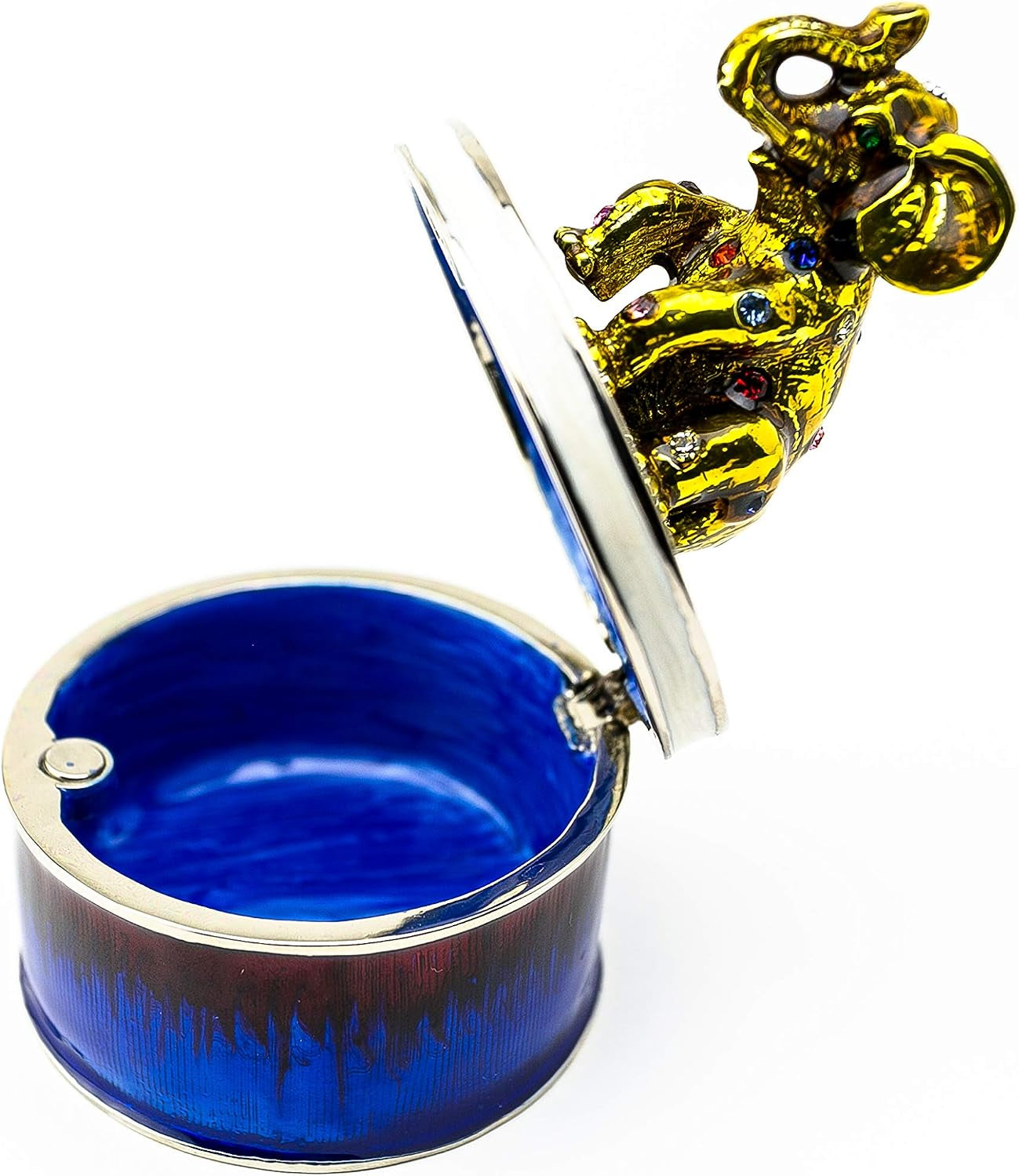 Elephant Schmuckbox Blau-Gold | Geschenkidee mit Goldakzent