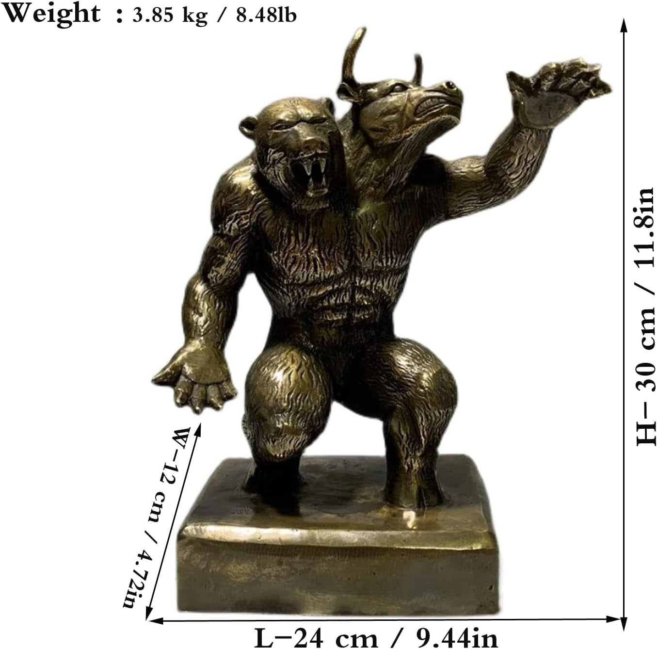 Bulle Und Bär Skulptur/Statue Feng Shui Zur Dekoration, Geschenk Für Börsenfans, Händler Und Investoren.,Bronze,Style2