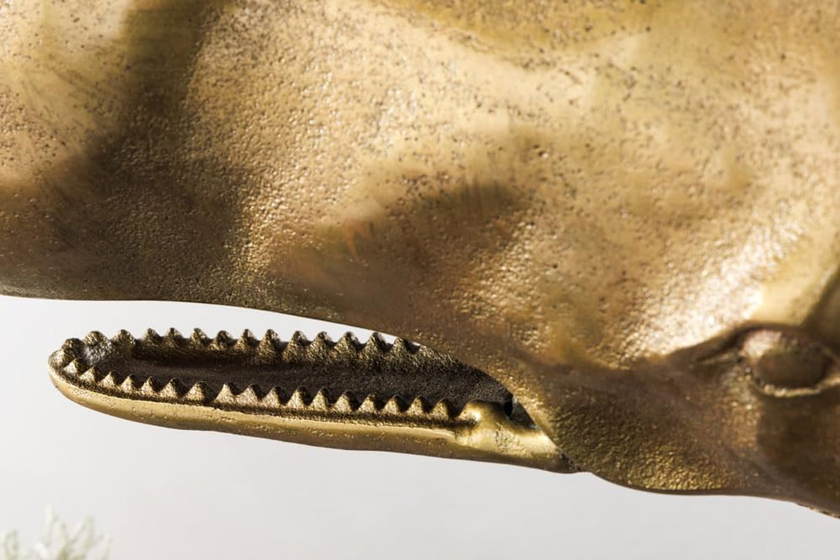 Whale Sculpture Brass | Maritime Metallskulptur 70 cm
