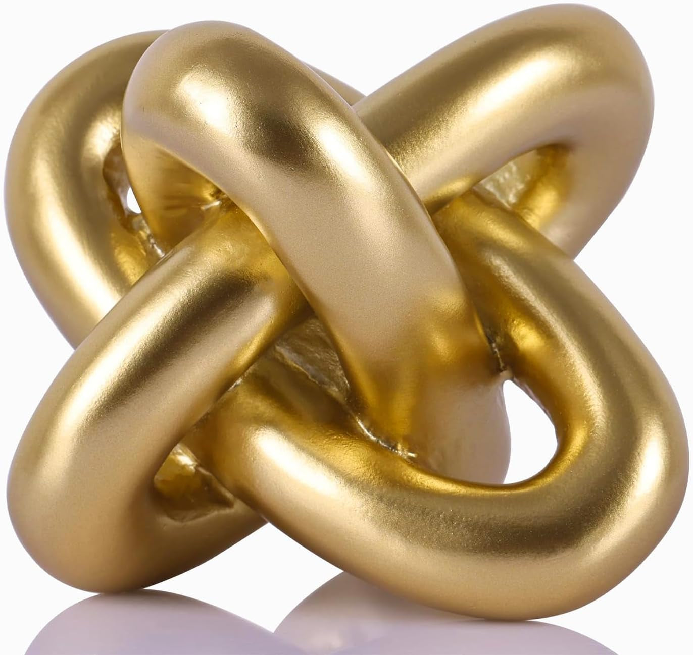 Goldene Knoten Dekoration, Dekorative Knoten Skulptur, Goldene Wohnkultur, Kaffeetisch Ketten Dekoration, Wohnzimmer-Regale, Bücherregale, Konsolen, Eingangsbereich, Bücherregal Dekoration.