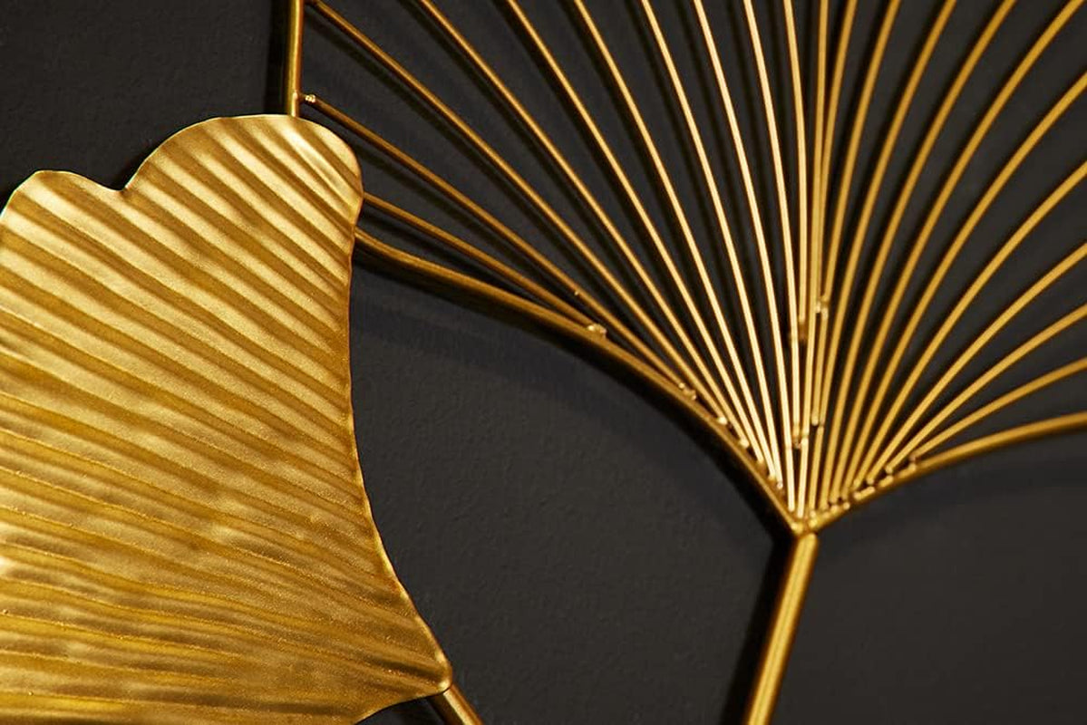 Riess Ambiente Elegante Wanddeko 3Er Set GINKGO 40Cm Gold in Filigraner Blattform Wanddekoration Dekoration Wand