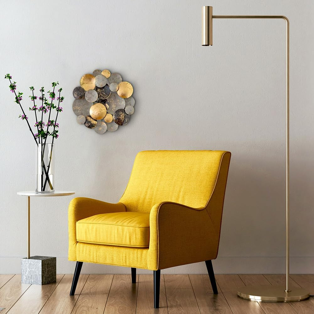 Circle Gold Metall-Wandobjekt 3D Wandskulptur Ø 30 cm