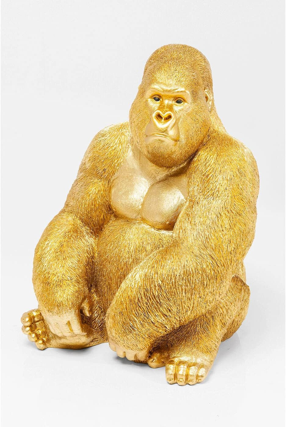 Kare Design Deko Figur Monkey Gorilla, Gold, Deko Objekt, Affe, Gorilla, Handbemalt, Unikat, 76X60X55 Cm (H/B/T)