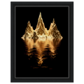 [Leinwandbild "The Golden Enigma" – Abstraktes Schwarz-Gold Wandbild] - Luxus Wandbild mit 24 Karat Gold | Dark Luxury Interior & Wanddekoration.