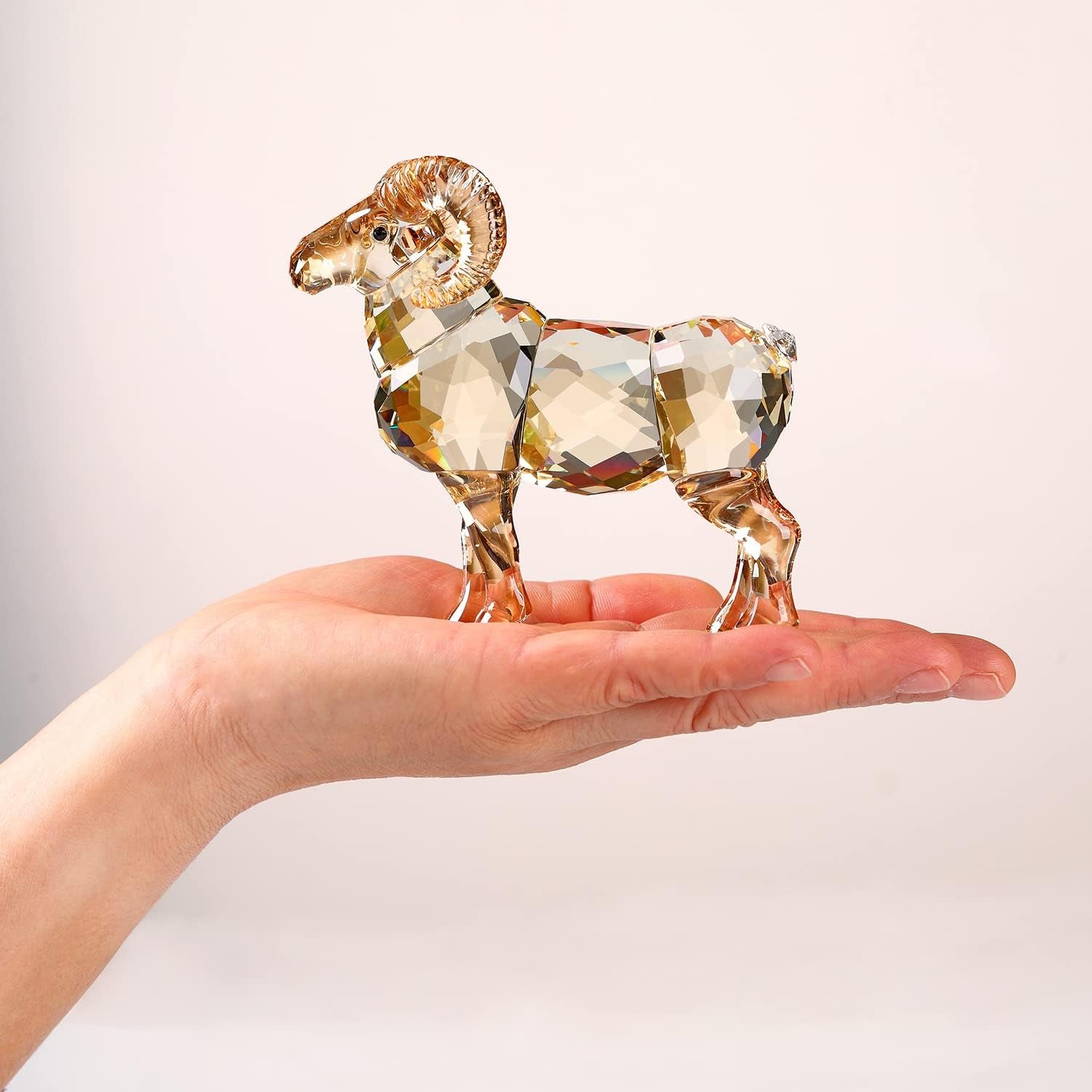 Kristall-Ziege Gold 10,2 cm | Funkelnde Tierfigur als Geschenk Detail 3
