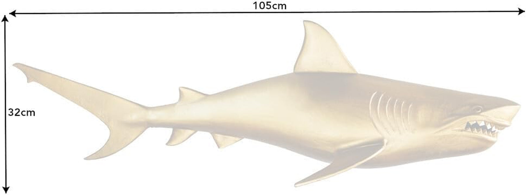 Riess Ambiente Maritime Wanddekoration HAI - 105Cm - Gold - Rechts Metall Handmade Haifisch Design Skulptur Dekofigur Dekoration