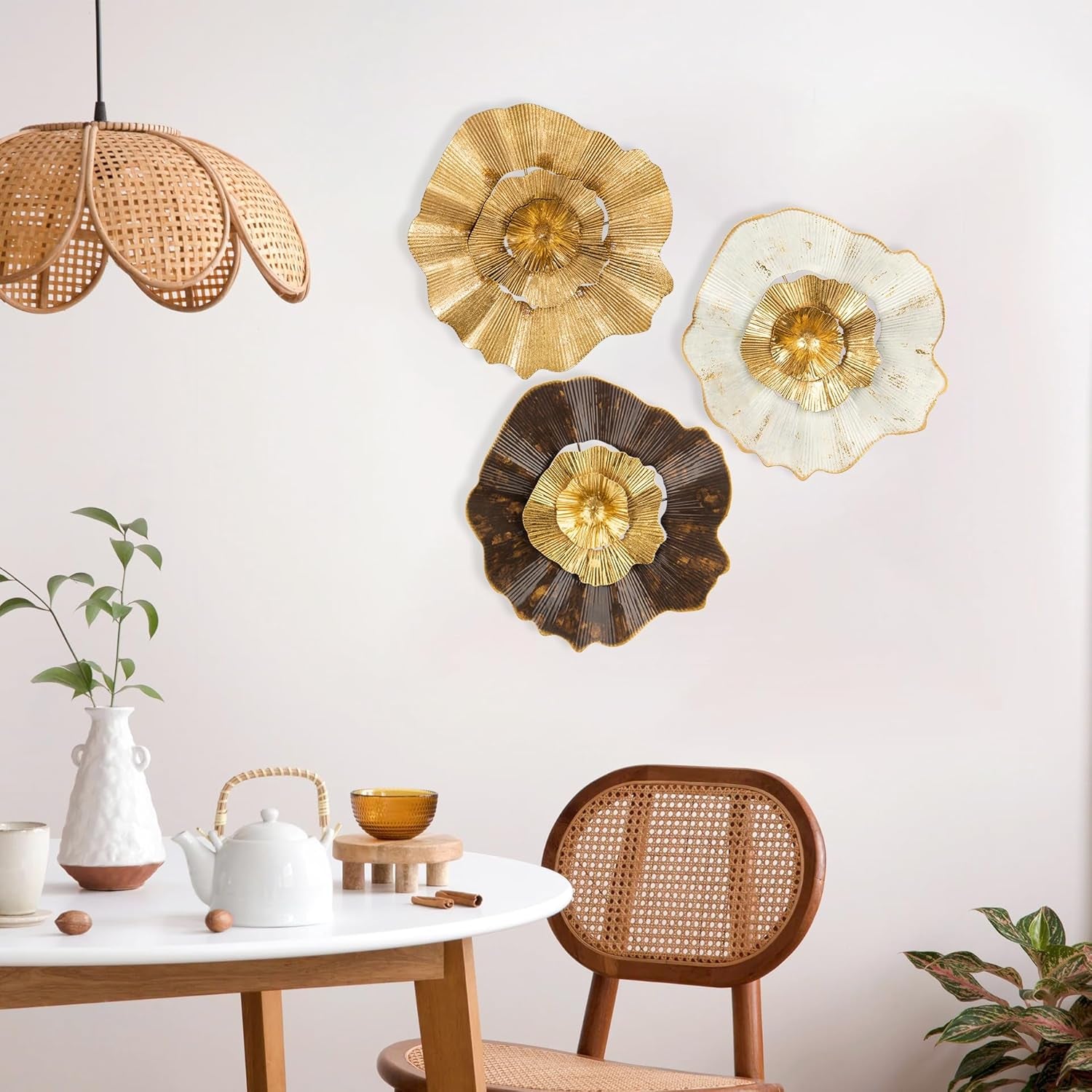 Gold Wall Circles 3er-Set 30 x 30 cm | Metall-Wandobjekte