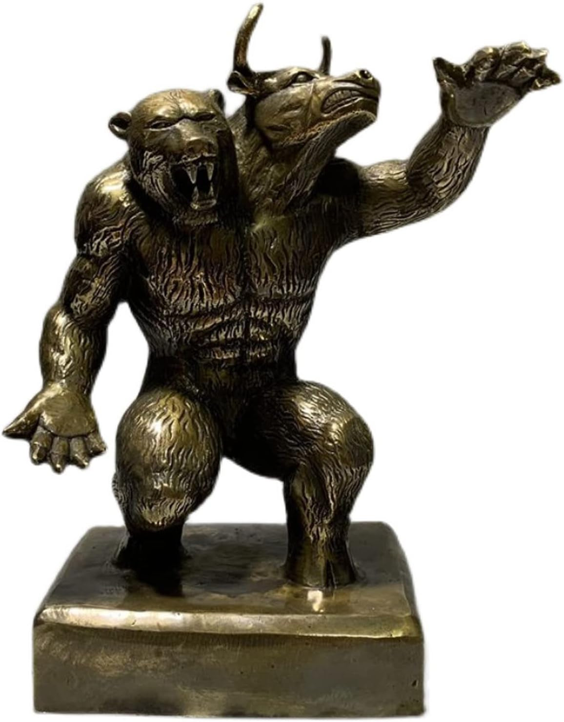 Bulle Und Bär Skulptur/Statue Feng Shui Zur Dekoration, Geschenk Für Börsenfans, Händler Und Investoren.,Bronze,Style2