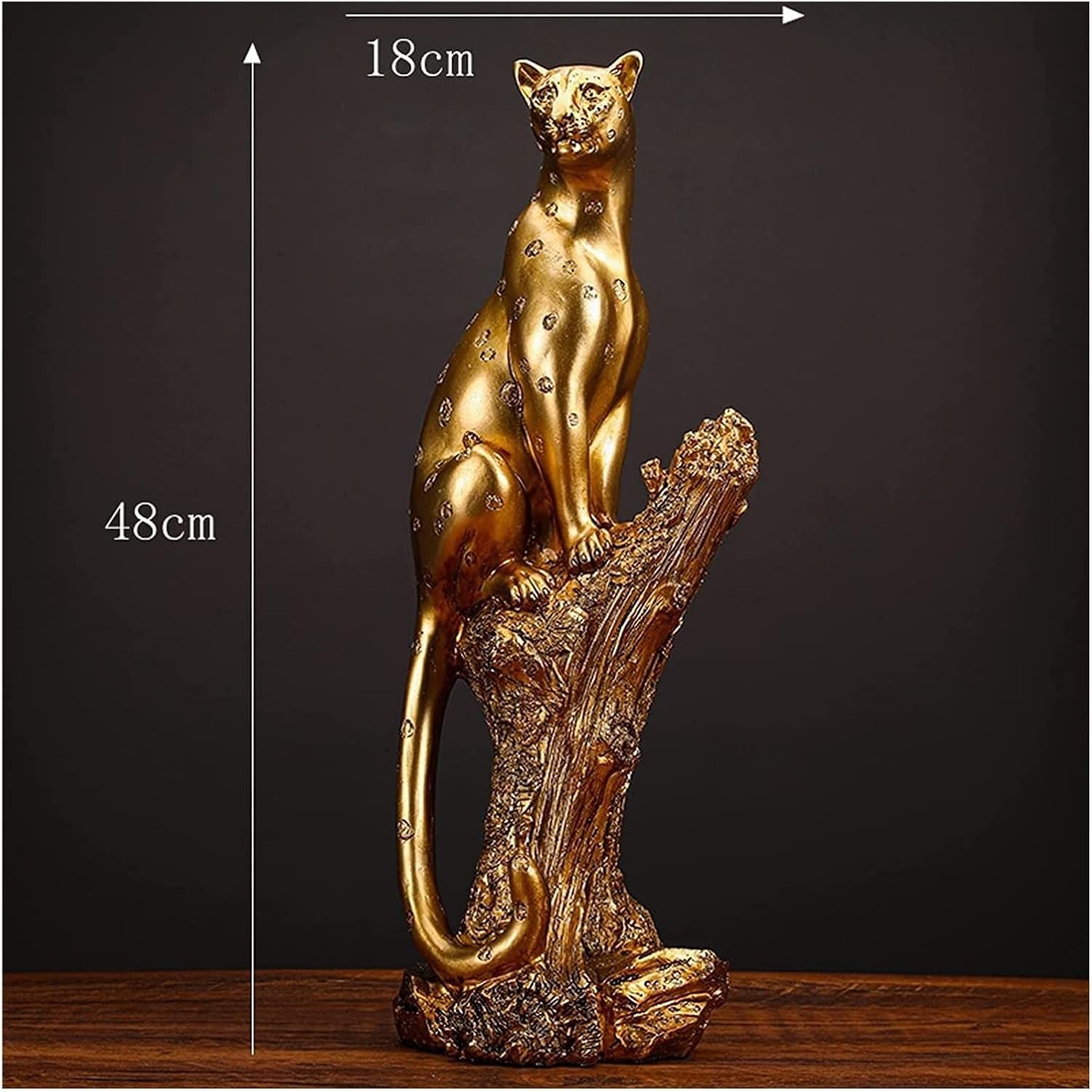 Figur, Ornament, Panther-Statuen, Moderne Abstrakte Gold-Panther-Skulptur, Geometrische Harz-Leopard-Statue, Tierwelt, Dekoration, Geschenk, Handwerk, Ornament, Zubehör, Einrichtung ( Farbe : Golden C