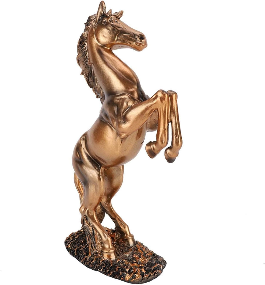Goldenes Pferd 31,5 x 18 cm | Geflochtene Deko-Skulptur - Goldoptik Dekoobjekt