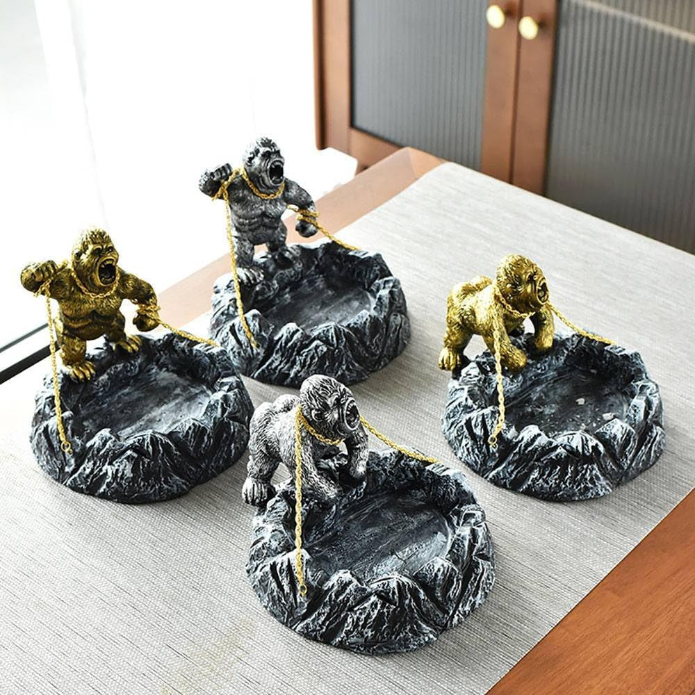 Gorilla Tray Gold | Statement Figur mit Ablage