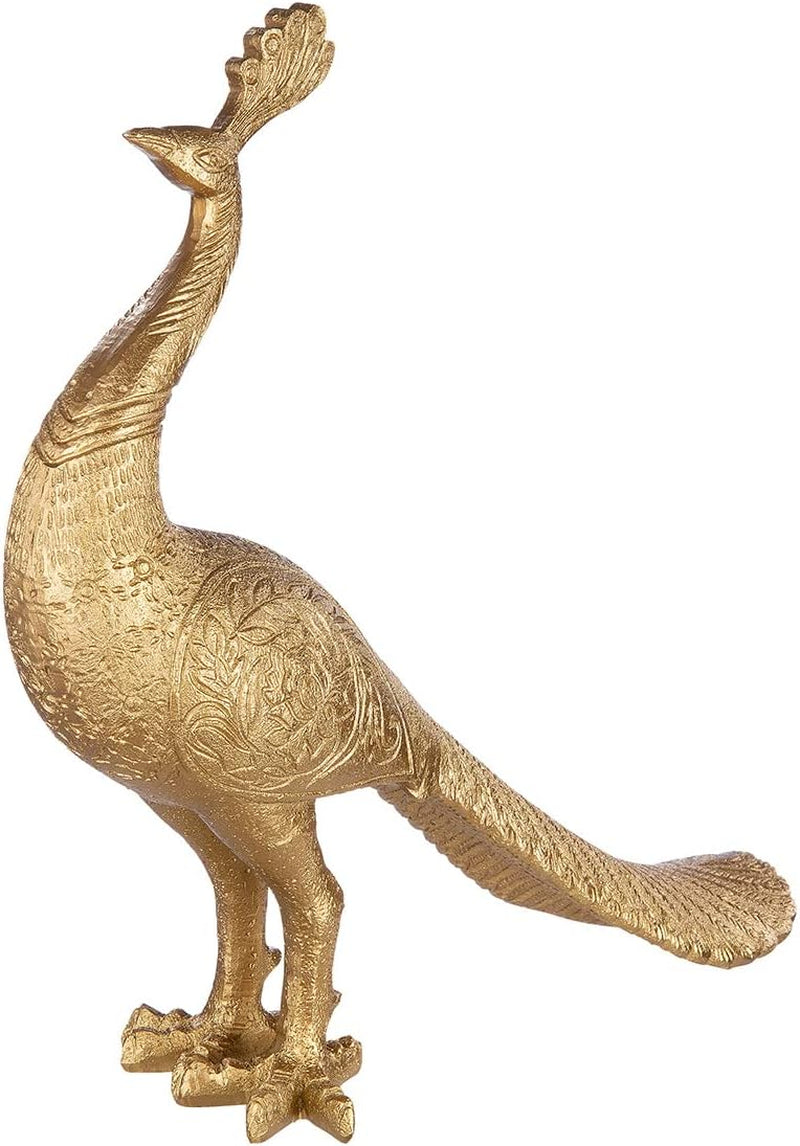 Goldene Dekofigur 37 cm | Schlanke Skulptur für Sideboard & Office - Goldoptik Dekoobjekt