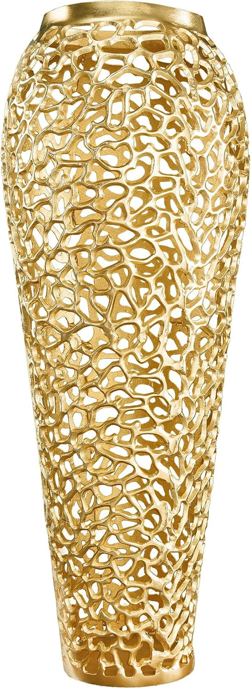 Riess Ambiente Filigrane Design XXL Vase Abstract Leaf 90Cm Gold Handarbeit Große Dekovase Für Wohnzimmer, Flur, Schlafzimmer, Bad