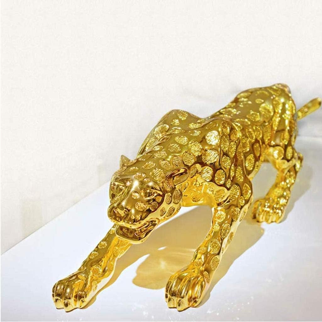 Feng Shui Panther Gold | Große Raubkatzen-Skulptur