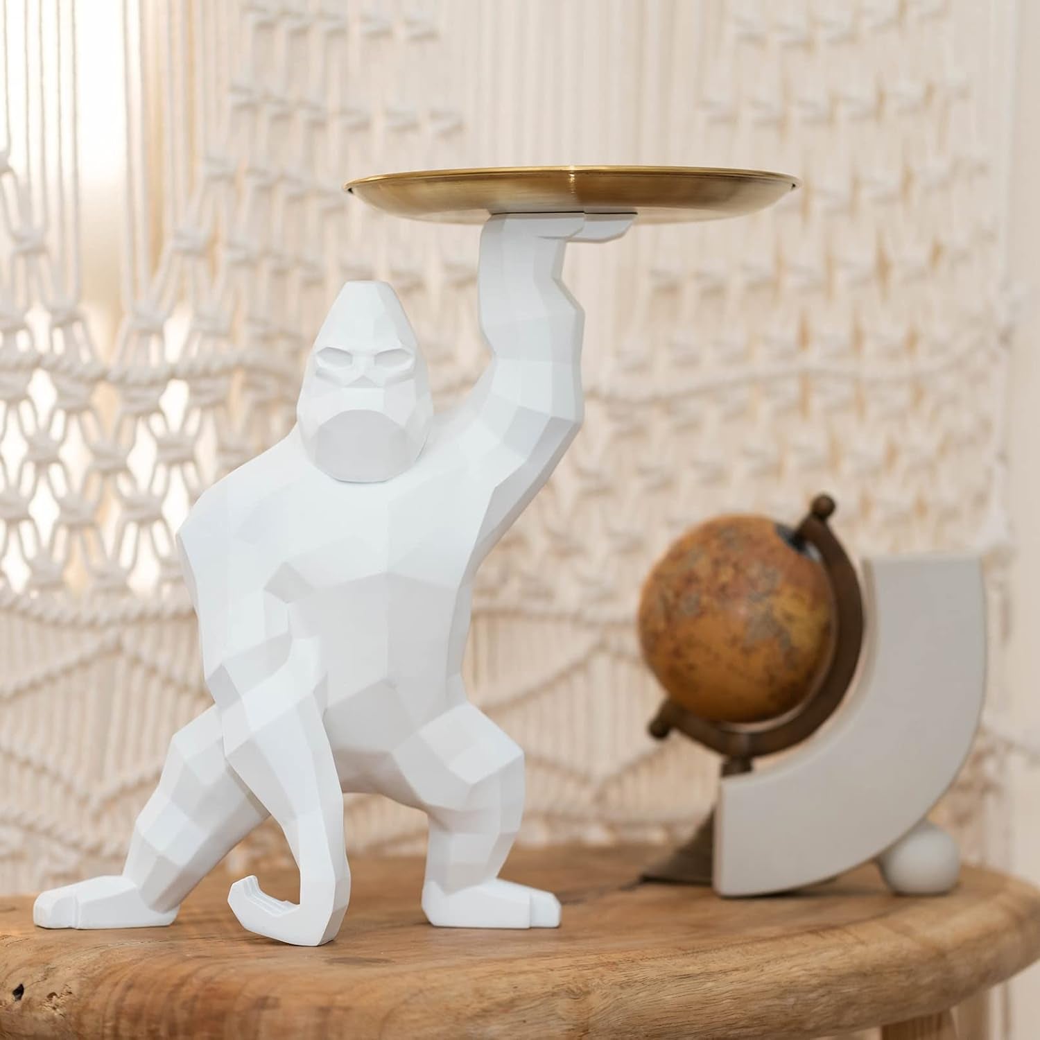 Gorilla Tray Red-Gold | Statement Figur mit Ablage