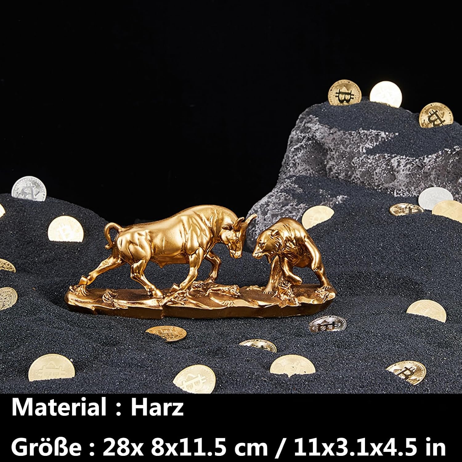 Wall Street Bull & Bear Gold | Börsenfigur 28 cm