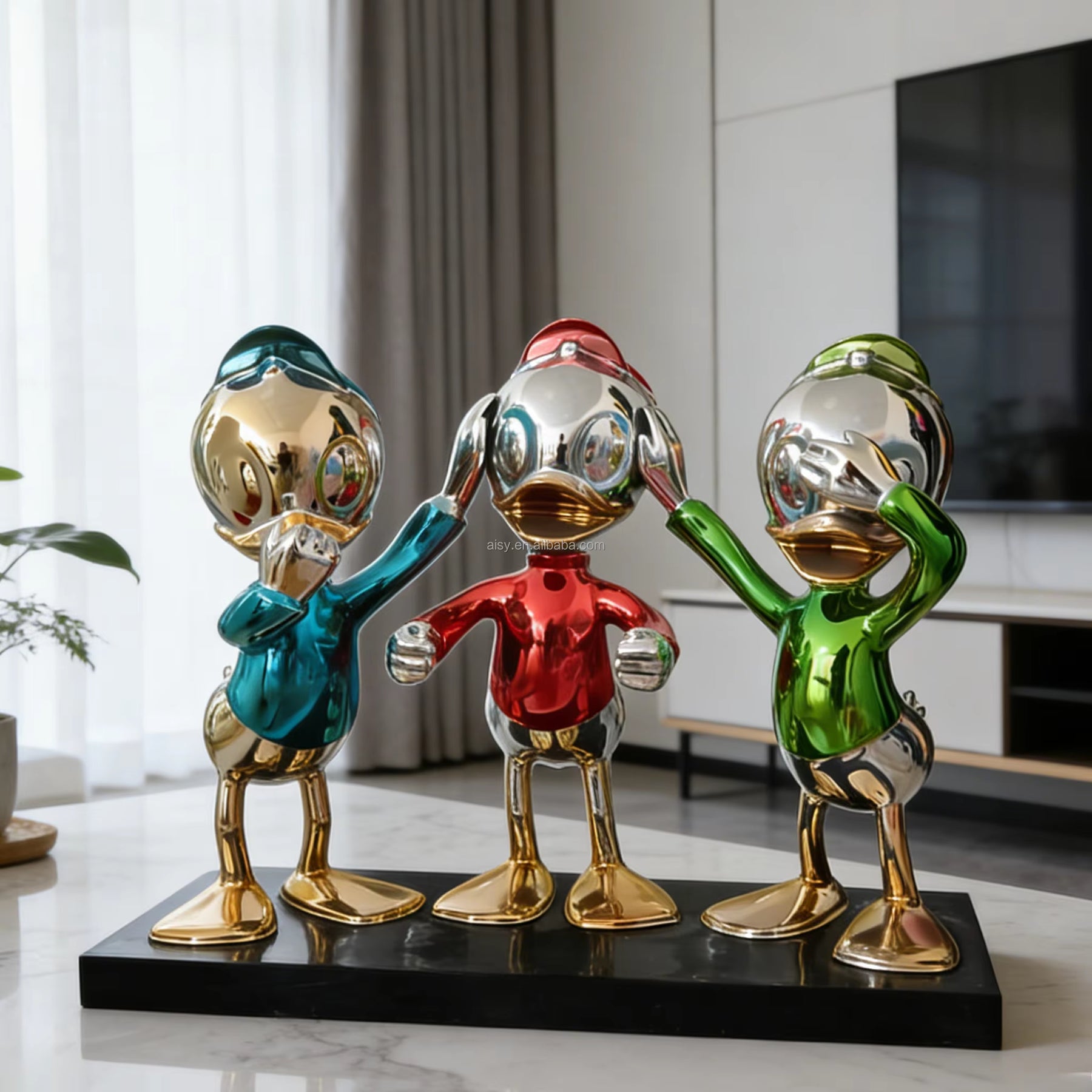 Goldene Pop-Art Animal Skulptur 37 cm aus Resin für Sideboard und Office