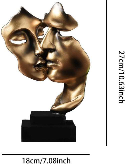 Skulptur Deko, Deko Wohnzimmer Modern Harz Skulptur Stabile Platzierung Geeignet Für Die Dekoration Von Wohnzimmer, Bar, Zimmer, Büro (Gold)