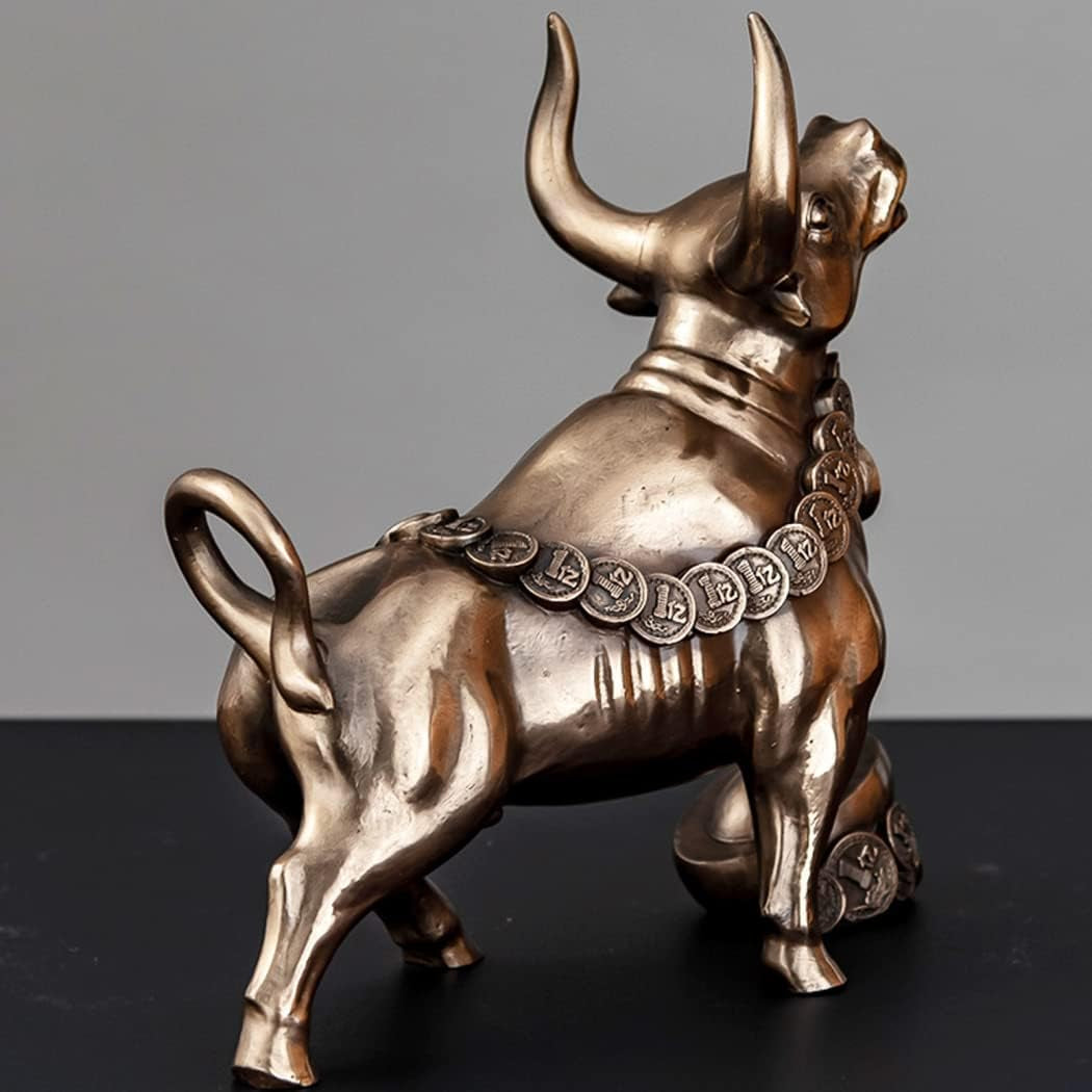 Wall Street Bull Brown | Office Skulptur 30 cm