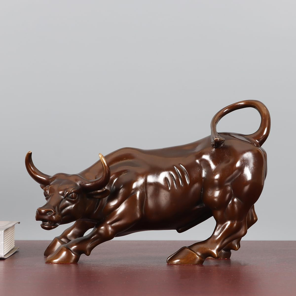 25,9 Cm L Bronze Wall Street Bull Statue Börse Lade Stier Skulptur