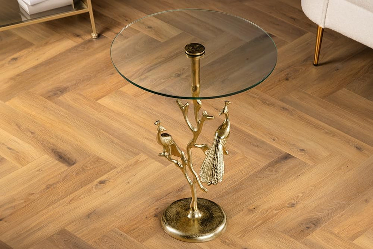 Wildlife Peacock Beistelltisch | Goldener Pfau 60 cm