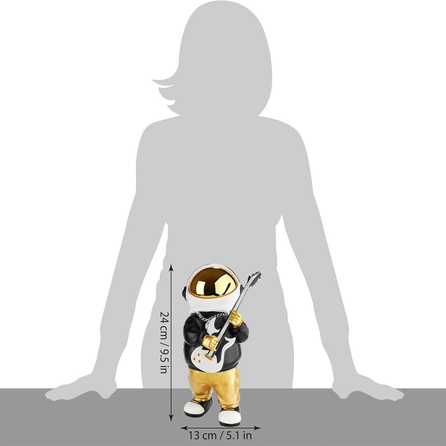 Guitar Astronaut Gold - Pop-Art Figur 24 cm