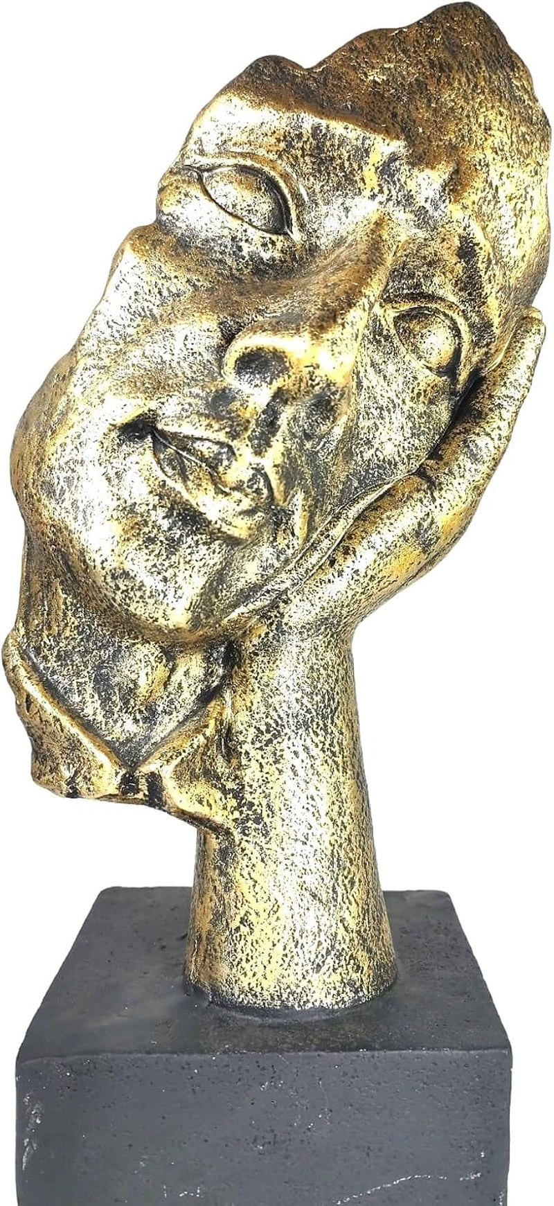 Goldene Gesichtsbüste 50 x 20 cm | Moderne Deko-Skulptur - LAFFARTS Gallery