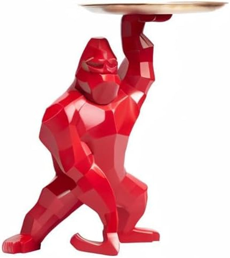 Gorilla Tray Red-Gold | Statement Figur mit Ablage