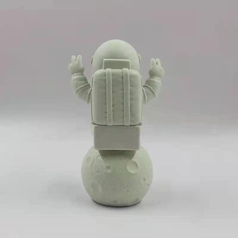 Astronauten-Figur, Skulptur, Raumfahrer, Dekoration, Skulpturen, Heimdekoration, Weißes Regal, Tischdekoration, Geschenk (Gold/Weiß, Kleiner Astronautenstatue)