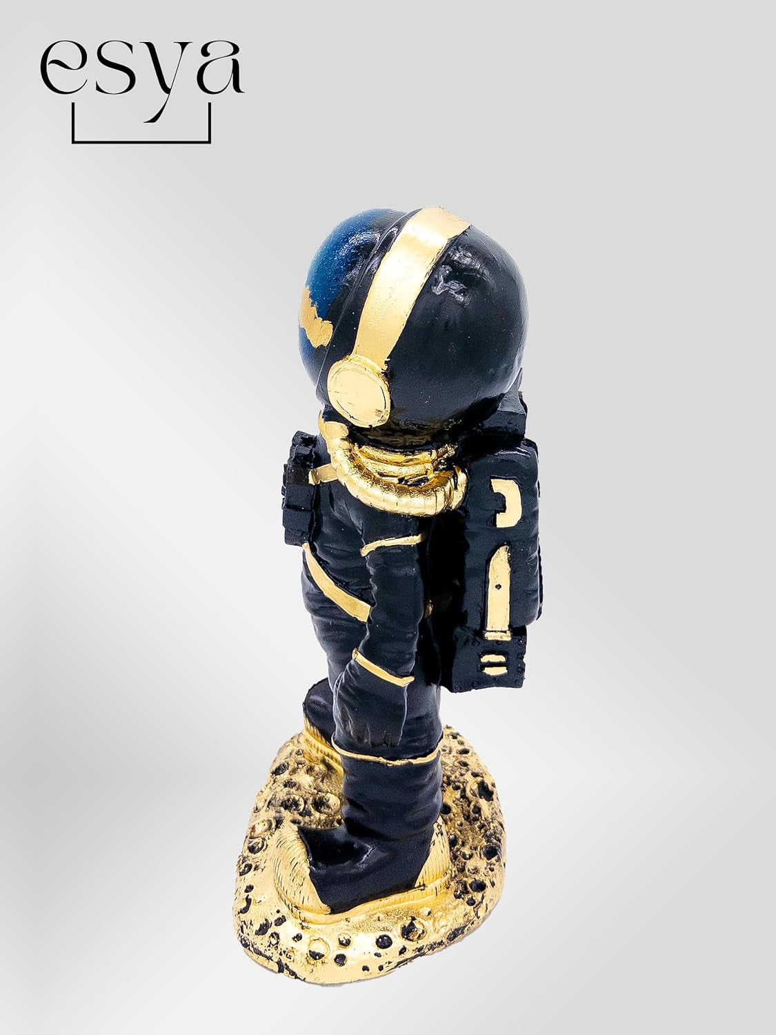 Design | Astronaut Figur Deko Schwarz Gold XL 31Cm Statue Dekoration Modern Wohnzimmer Büro Kunst Mond Weltall Raumschiff