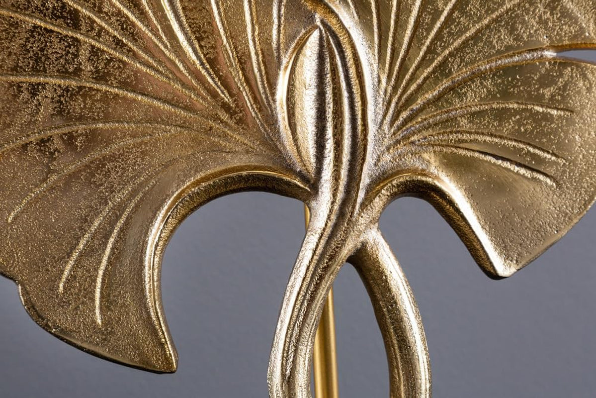 Ginkgo Tischlampe Schwarz-Gold | Skulptur-Leuchte 62 cm