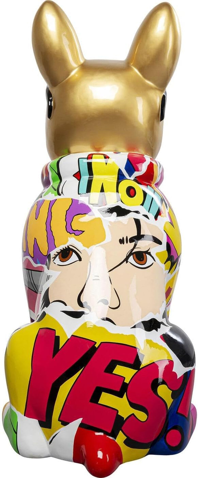 Kare Design Deko Figur Graffiti Dog, Gold/Bunt, Hund, Handgefertigt, Unikat, Tier Design, Deko Objekt Fürs Wohnzimmer, Für Regale, Geschenkidee, 20X10X13 Cm (H/B/T)