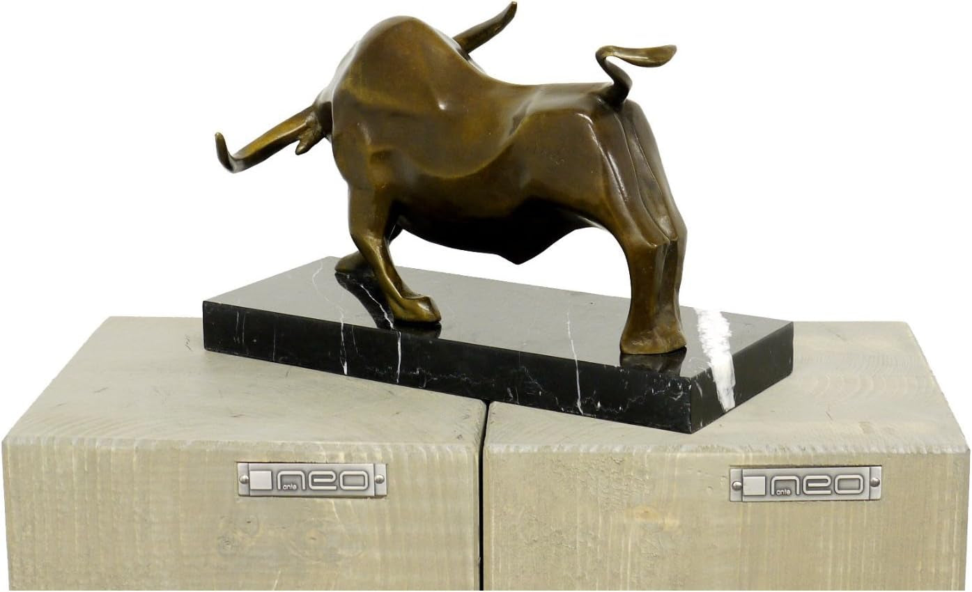 - Moderne Bronzefigur - Kraftvoller Stier - Signiert Von Milo - Echte Bronze - Stier Skulptur - Börsenstier - Charging Bull - Deko Figur