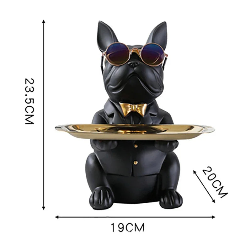 Bulldog Animal Figurines Cool Dog Statue Sculpture Living Room Bedroom Decor Home Interior Decoration Accessories